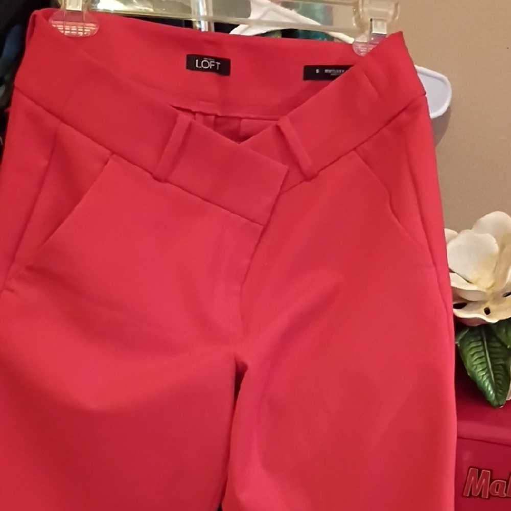 LOFT Women's Vibrant Red Trousers